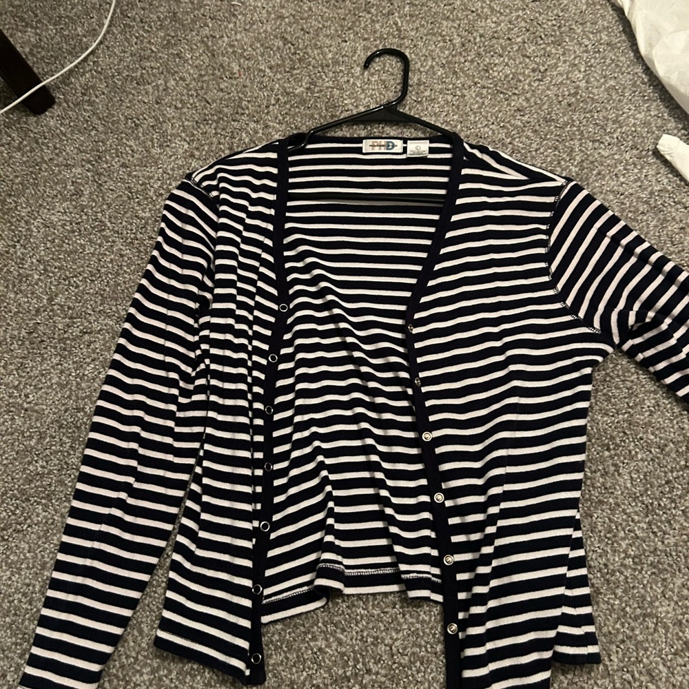 Striped Black and White Women's cardigan